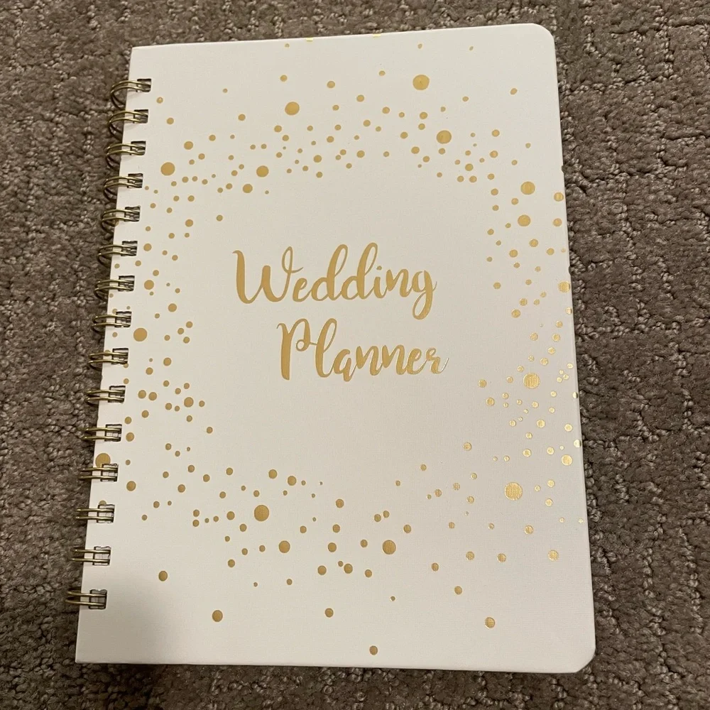Wedding Planner Organizer Notebook Gold Spiral Bridal Planning Book New
